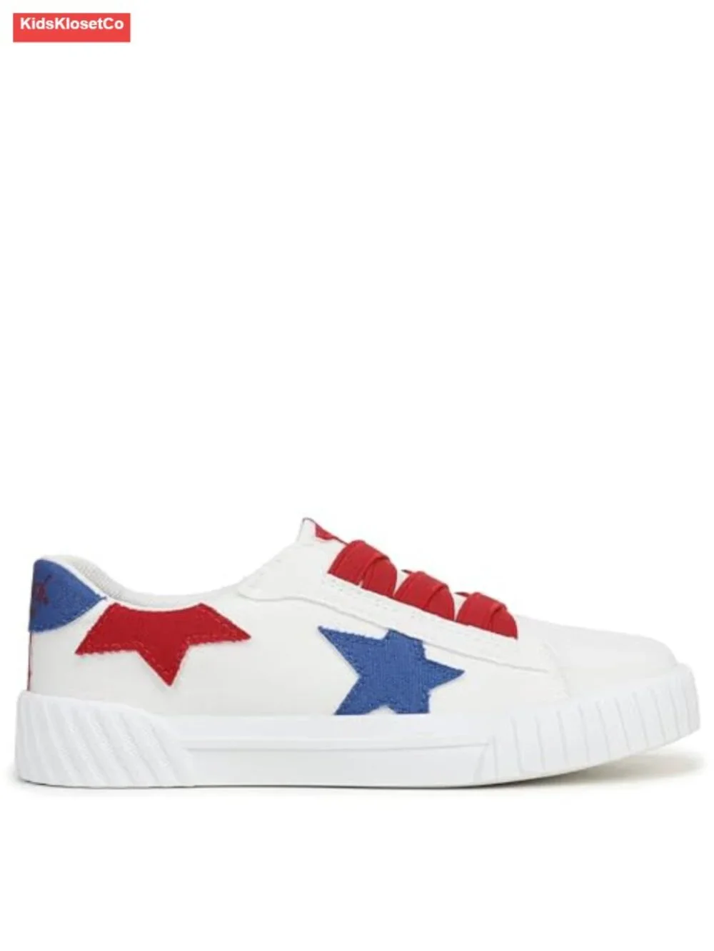 Girls Canvas Slip-On Sneakers Star Accents Cushioned EVA Sole